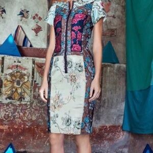 Like New Anthopologie Byron Lars Pieced Brocade Dress 0